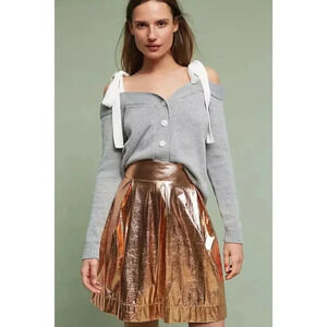 Anthropologie Moulinette Soeurs Copper Metallic A-Line Skirt Women’s S